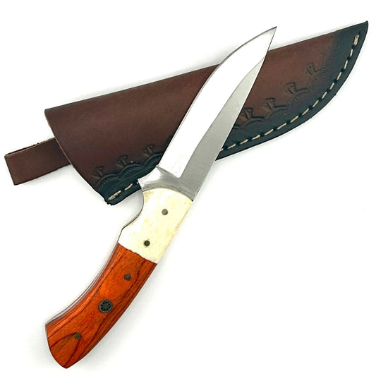 Custom Kitchen Knife - Redwood & Ivory Handle