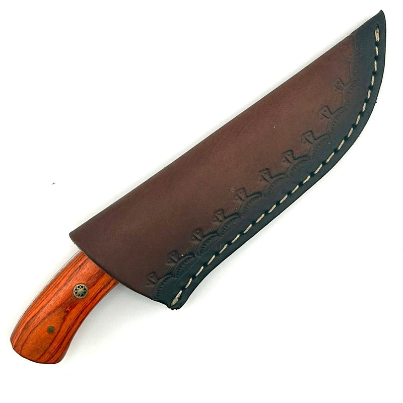 Custom Kitchen Knife - Redwood & Ivory Handle